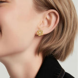 Moissanite Rose Flower Stud Earrings