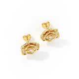 Moissanite Rose Flower Stud Earrings