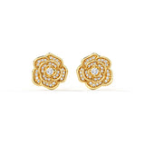 Moissanite Rose Flower Stud Earrings