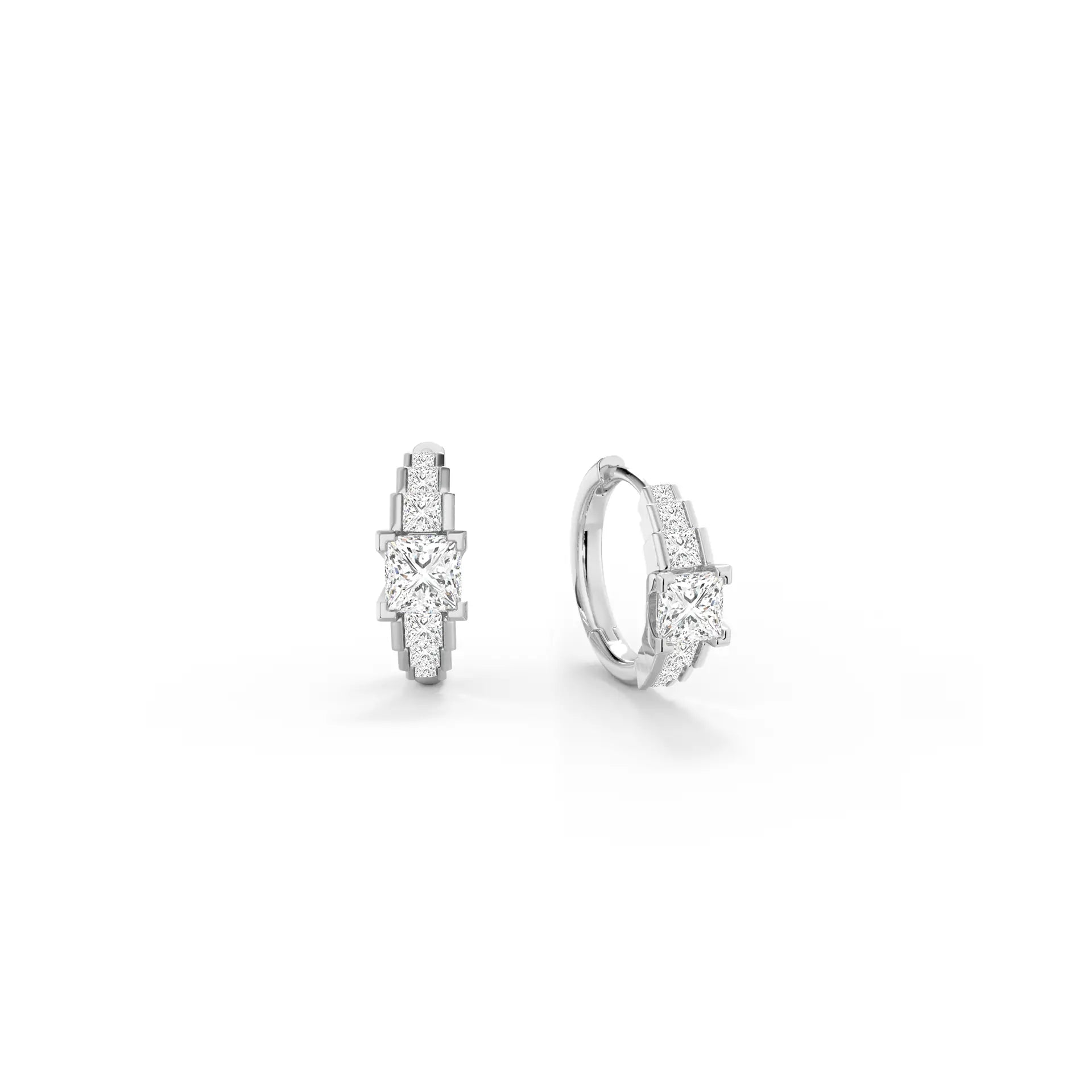 Prism Princess Moissanite Hoops
