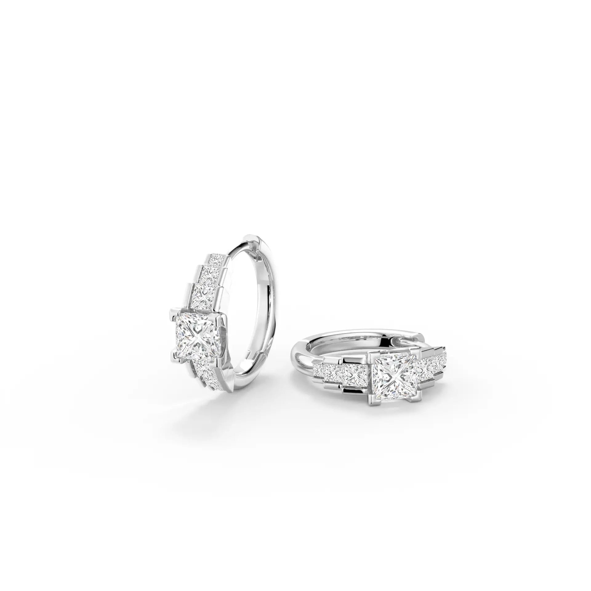 Prism Princess Moissanite Hoops