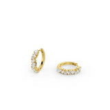 Mixed Shape Moissanite Huggie Earrings