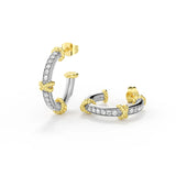 Duo Knot C-Shape Stud Earrings