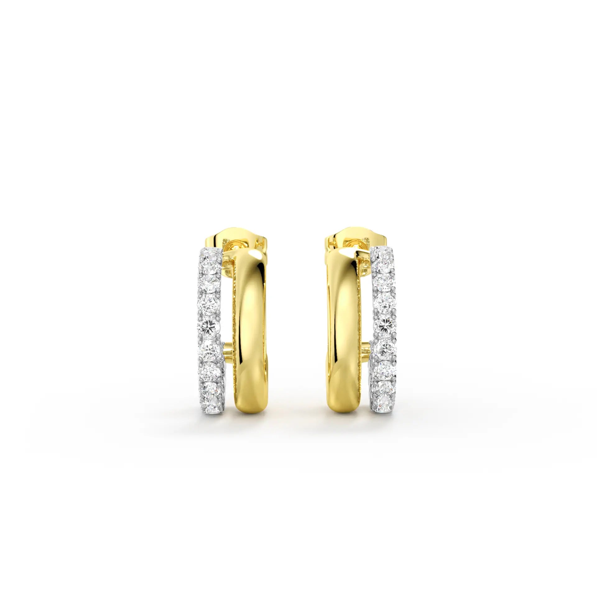 Dual Loop Contrast Hoop Earrings