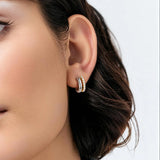 Dual Loop Mini Contrast Hoop Earrings