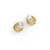 Triple Loop Contrast Stud Earrings