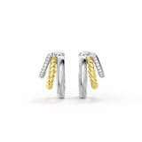 Triple Loop Contrast Stud Earrings