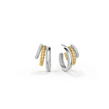 Triple Loop Contrast Stud Earrings