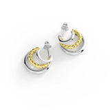 Triple Loop Contrast Stud Earrings