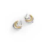Triple Loop Contrast Stud Earrings