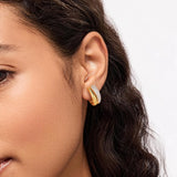 Dual Bar Contrast Hoop Earrings