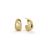 Contour Contrast Stud Hoop Earring