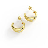 Contour Contrast Stud Hoop Earring