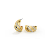 Contour Contrast Stud Hoop Earring