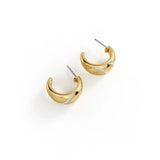 Contour Contrast Stud Hoop Earring
