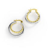Twist Duo Contrast Hoop Earrings