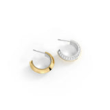 Half Arc Contrast C Stud Earrings