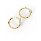 Mixed Metal Asymmetric Bow Hoop Earrings