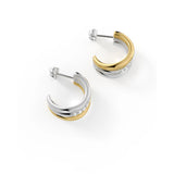 Mixed Metal Stacked Ring Studs