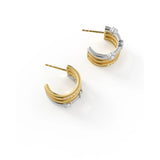 Mixed Metal Layered Huggie Earrings