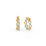 Mixed Metal Twisted Huggie Earrings