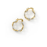 Mixed Metal Twisted Huggie Earrings