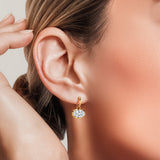 Oval Moissanite Fashion Earrings in Sterling Silver