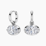 Oval Moissanite Fashion Earrings in Sterling Silver
