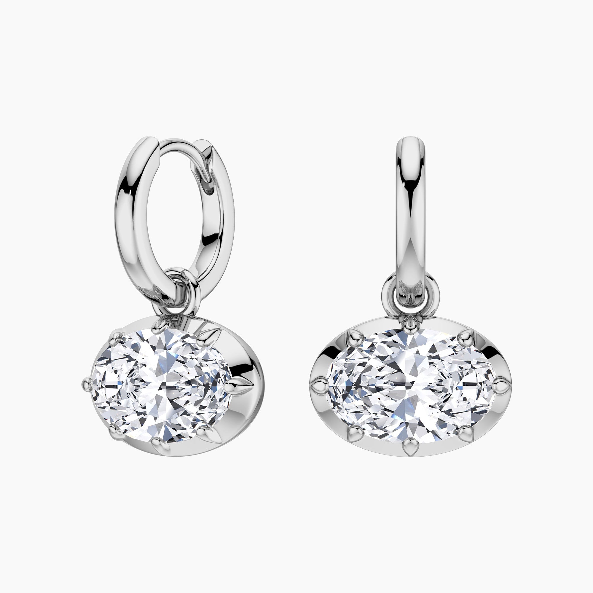 Oval Moissanite Fashion Earrings in Sterling Silver