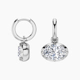 Oval Moissanite Fashion Earrings in Sterling Silver