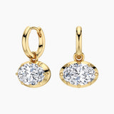 Oval Moissanite Fashion Earrings in Sterling Silver