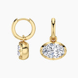 Oval Moissanite Fashion Earrings in Sterling Silver