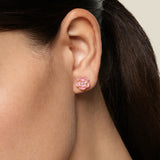“Blossom of Compassion” Breast Cancer Awareness Stud Earrings