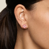 “Blossom of Compassion” Breast Cancer Awareness Stud Earrings