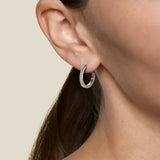 Pave Moissanite Huggie Hoop Earrings