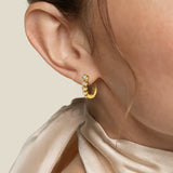 Graduated Moissanite Huggie Hoop Earrings