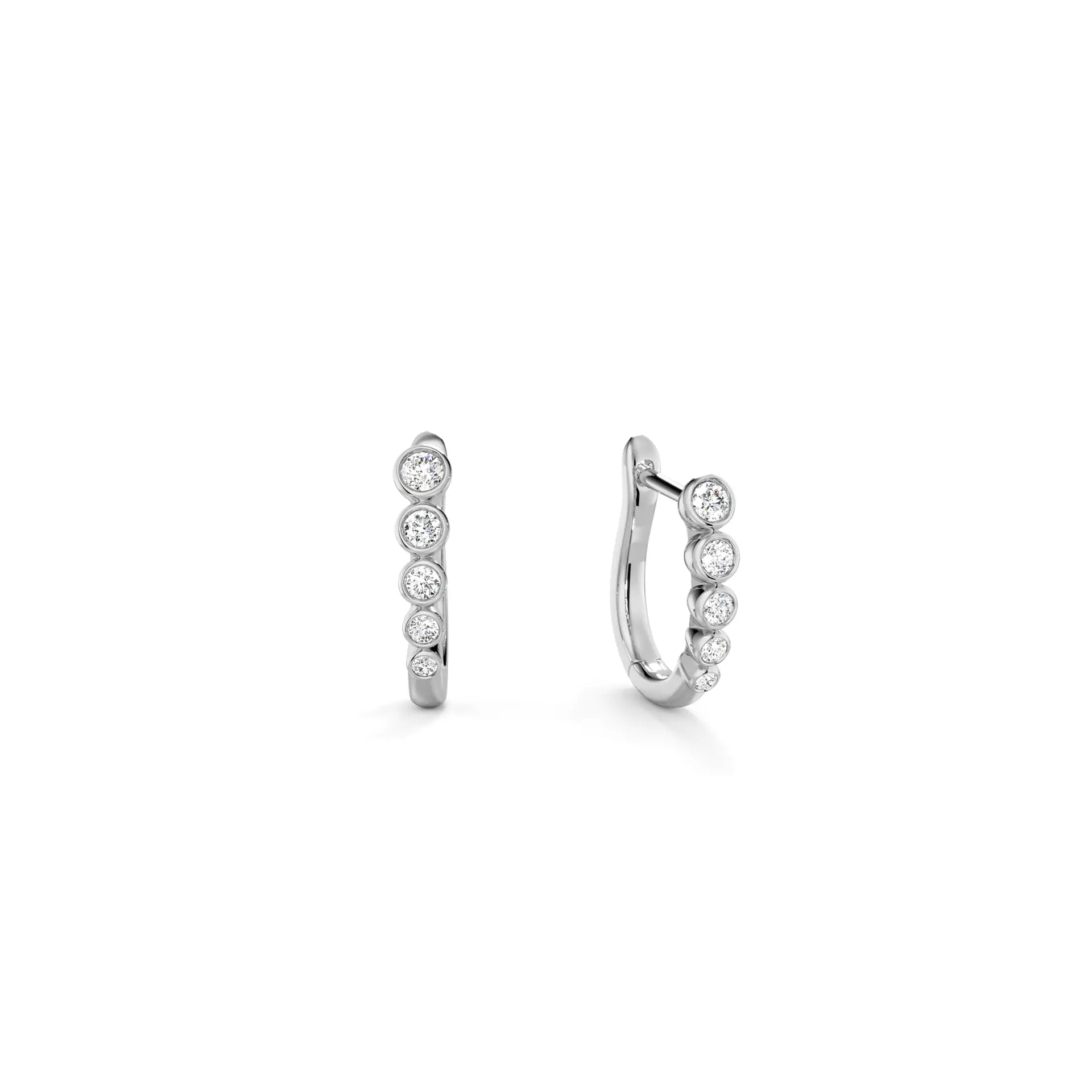 Graduated Moissanite Huggie Hoop Earrings