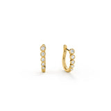 Graduated Moissanite Huggie Hoop Earrings