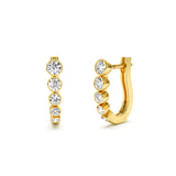 Graduated Moissanite Huggie Hoop Earrings