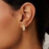 Bold Pave Moissanite Huggie Hoop Earrings