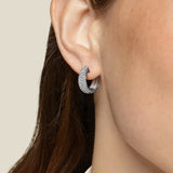 Bold Pave Moissanite Huggie Hoop Earrings