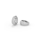 Bold Pave Moissanite Huggie Hoop Earrings