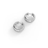 Bold Pave Moissanite Huggie Hoop Earrings