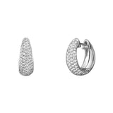 Bold Pave Moissanite Huggie Hoop Earrings