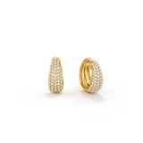 Bold Pave Moissanite Huggie Hoop Earrings
