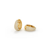 Bold Pave Moissanite Huggie Hoop Earrings