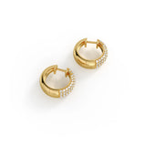 Bold Pave Moissanite Huggie Hoop Earrings