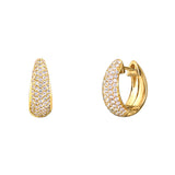 Bold Pave Moissanite Huggie Hoop Earrings