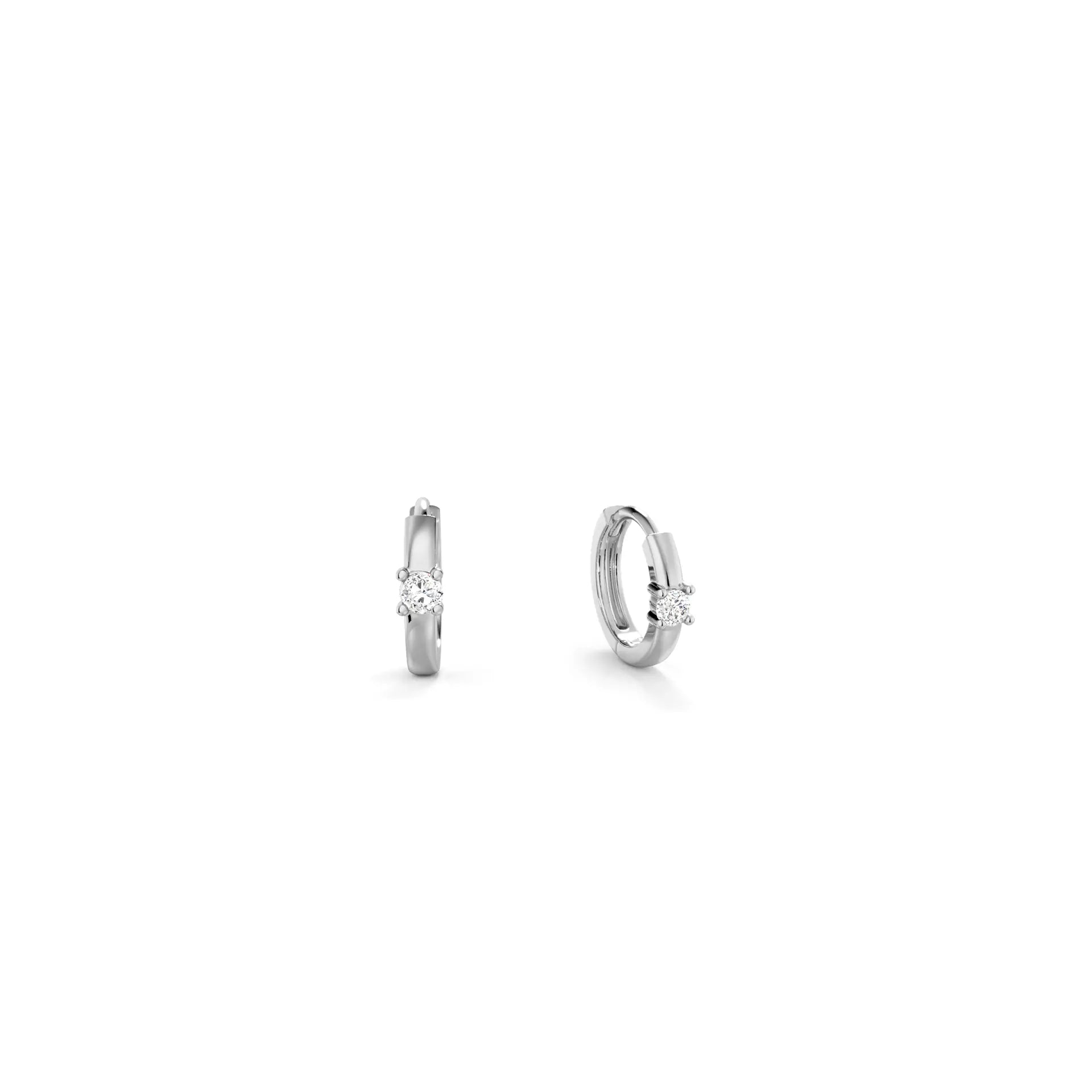 Moissanite Huggie Hoop Earrings