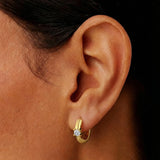 Moissanite Huggie Hoop Earrings